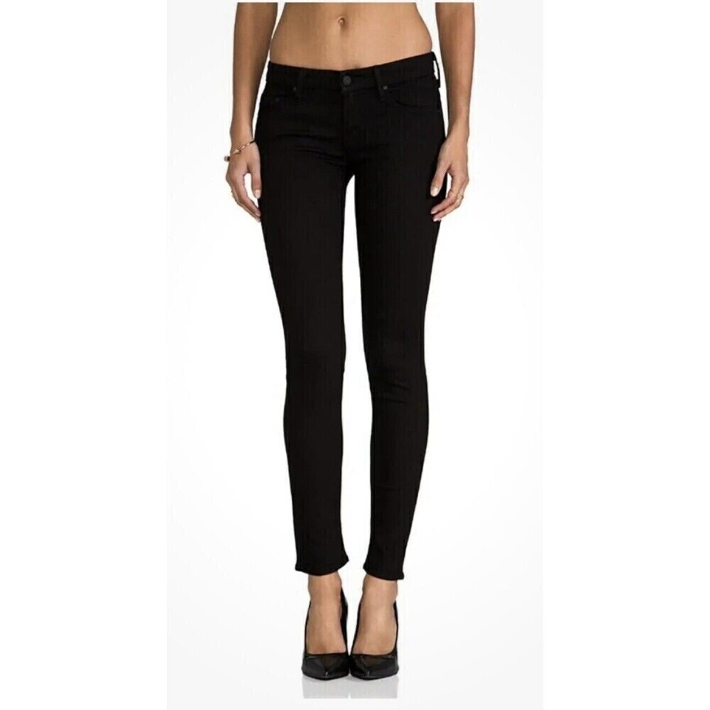 Mother "The Looker”- A Model Spy Black Skinny Jeans 27 Biker Goth Punk